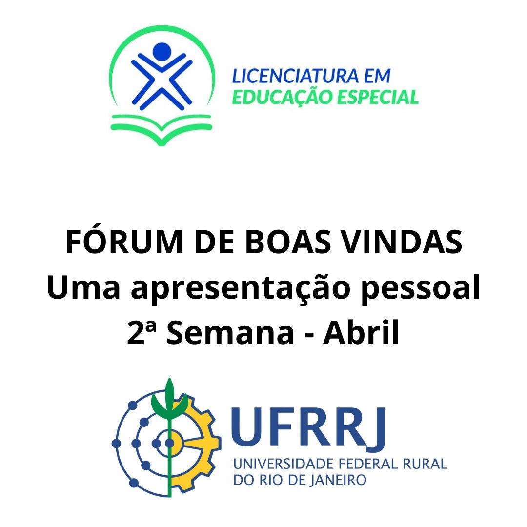 FÃ³rum de Boas Vindas - Uma apresentaÃ§Ã£o pessoal (21/04/2023)-Semana 02 - MÃªs Abril